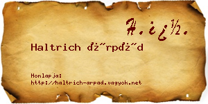 Haltrich Árpád névjegykártya